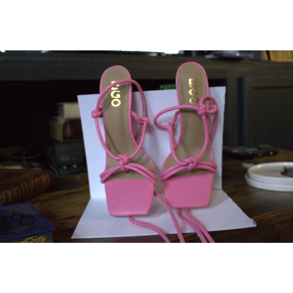 Pink Size 7 Ego Tie-up Heels